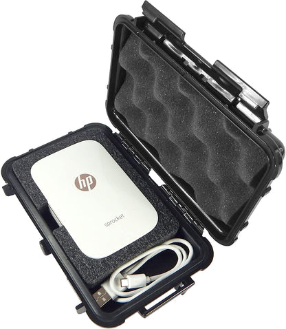 Waterproof Case for HP Sprocket Photo Printer - Crushproof Protection with Airtight Seal, Silicone Base & Foam Compartments - Case Only
