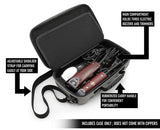 CASEMATIX Hair Clipper Case Holds Three Electric Clippers, Hair Buzzers, Trimmers, T-finishers - Case For Barbers, Stylist and Hair Accessories