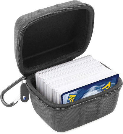 Card Deck Box for Up to 200 Cards - EVA Playing Card Case with  Metal Carabiner Compatible with Pokemon Trading Cards GX or EX and Other TCGs
