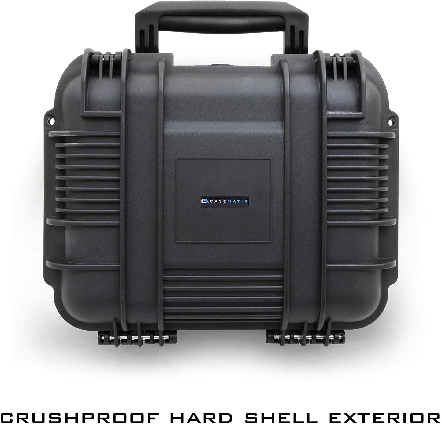 14" Two Gun Hard Case - Waterproof Shockproof Double Handgun Case with Customizable Foam Interior & Padlock Security Rings