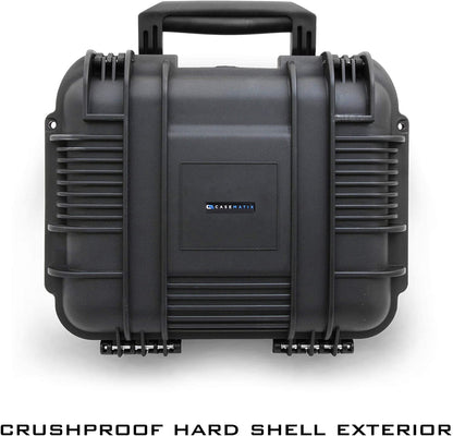 14" Two Gun Hard Case - Waterproof Shockproof Double Handgun Case with Customizable Foam Interior & Padlock Security Rings