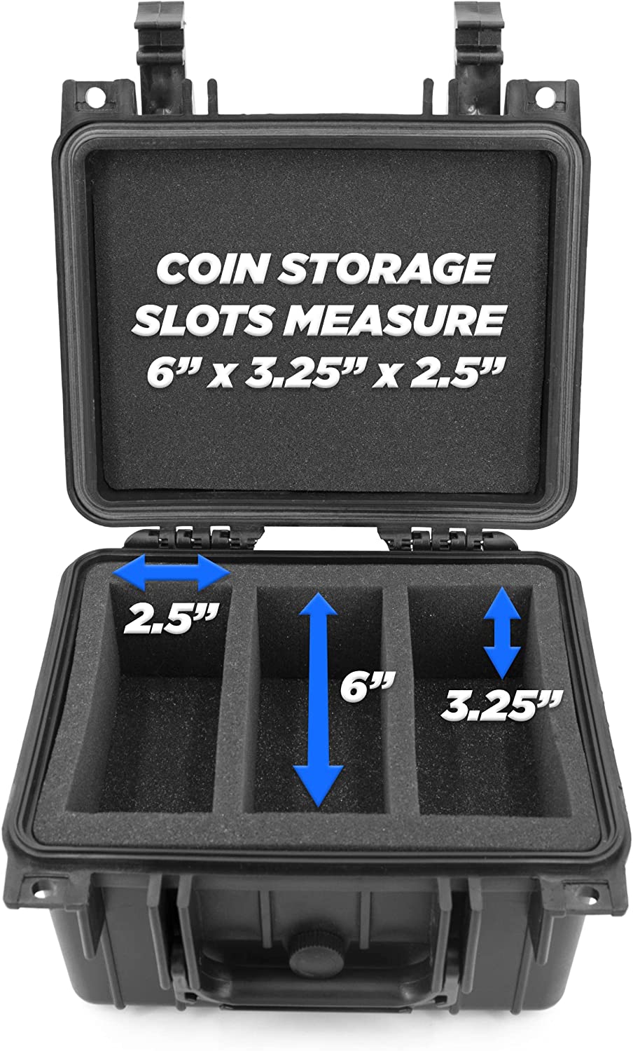 CASEMATIX Coin Holder Case Fits 2x2 Coin Flips and Coin Collection Supplies  in Airtight Moisture Resistant Coin Storage Box Case Only 