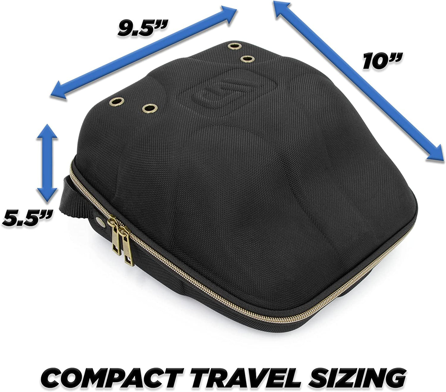 CASEMATIX Hat Travel Case for up to 4 Baseball Caps with a Hard Shell, Travel Carabiner and Handle - Portable Hat Case Carrier for Hats Storage