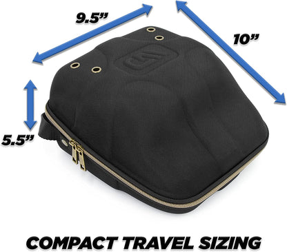 CASEMATIX Hat Travel Case for up to 4 Baseball Caps with a Hard Shell, Travel Carabiner and Handle - Portable Hat Case Carrier for Hats Storage