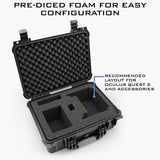 CASEMATIX Waterproof Travel Case Compatible with VR Gaming Headset & Accessories - 16" Hard Shell Crushproof Case Storage with Customizable Foam