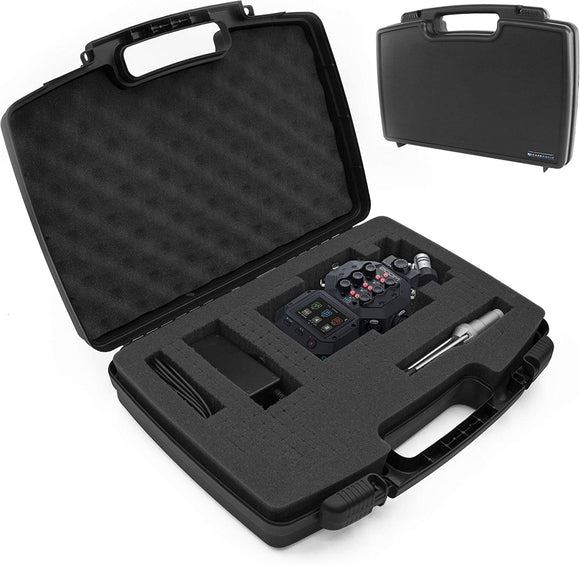 CASEMATIX Travel Case Compatible with Zoom H8 Handy Recorder - Hard Shell Carrier for Audio Recorder and Accessories with Customizable Foam Interior