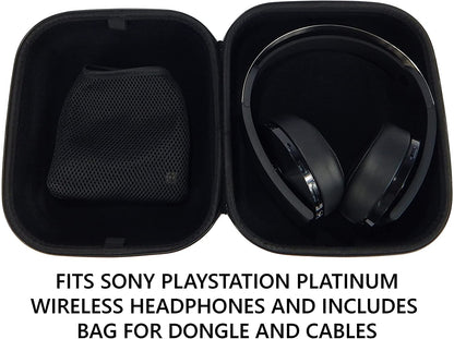 Gaming Headset Case Compatible with PS5 Pulse 3D Wireless Headset, Platinum Wireless Playstation Headset for PS4, Dongle, Cables and More