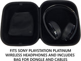 CASEMATIX Gaming Headset Case Compatible with PS5 Pulse 3D Wireless Headset, Platinum Wireless Playstation Headset for PS4, Dongle, Cables and More