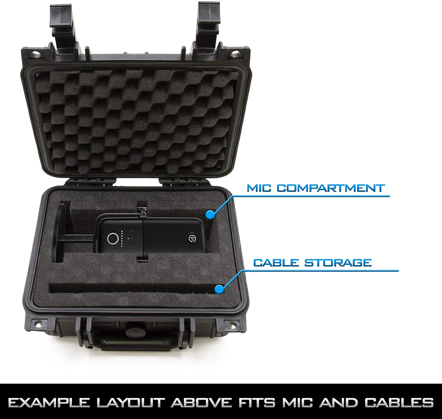 Travel Case Compatible with Elgato Wave 1 & Elgato Wave 3 USB Microphone and Accessories - Hard Shell Waterproof Condenser Microphone and PC Microphone Travel Case for Streaming Microphone