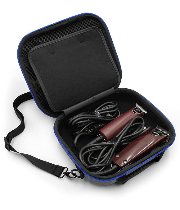 CASEMATIX Hair Clipper Barber Case fits Clippers, Hair Buzzers, Trimmers, T Finisher Liner - Carry Case for Clippers and Stylist Hair Cutting Supplies