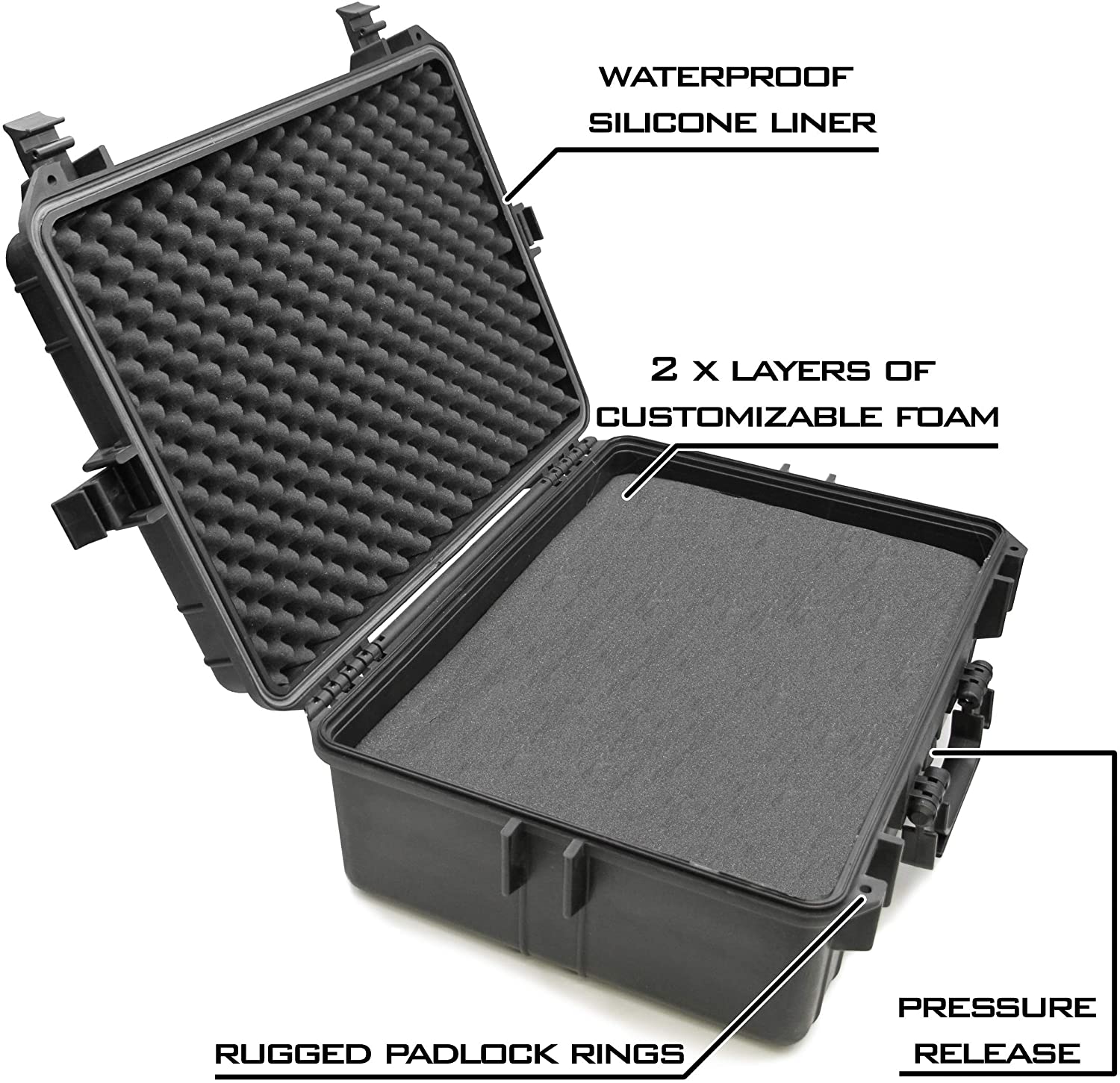 CASEMATIX 23" Customizable 7 Pistol Multiple Pistol Case - Waterproof ...