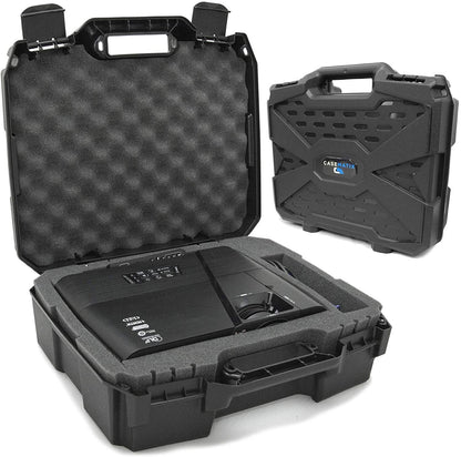 Hard Shell Projector Case for Epson VS240/VS345/VS340 Projectors- Customizable Tri-Layer Foam Protection with Padlock Rings - Made in USA