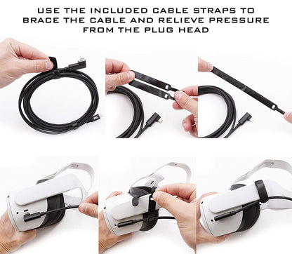 13FT USB-C Cable for Meta Quest 2/3 Link - High-Speed 10Gbps Data Transfer with Comfort-Angled Plug
