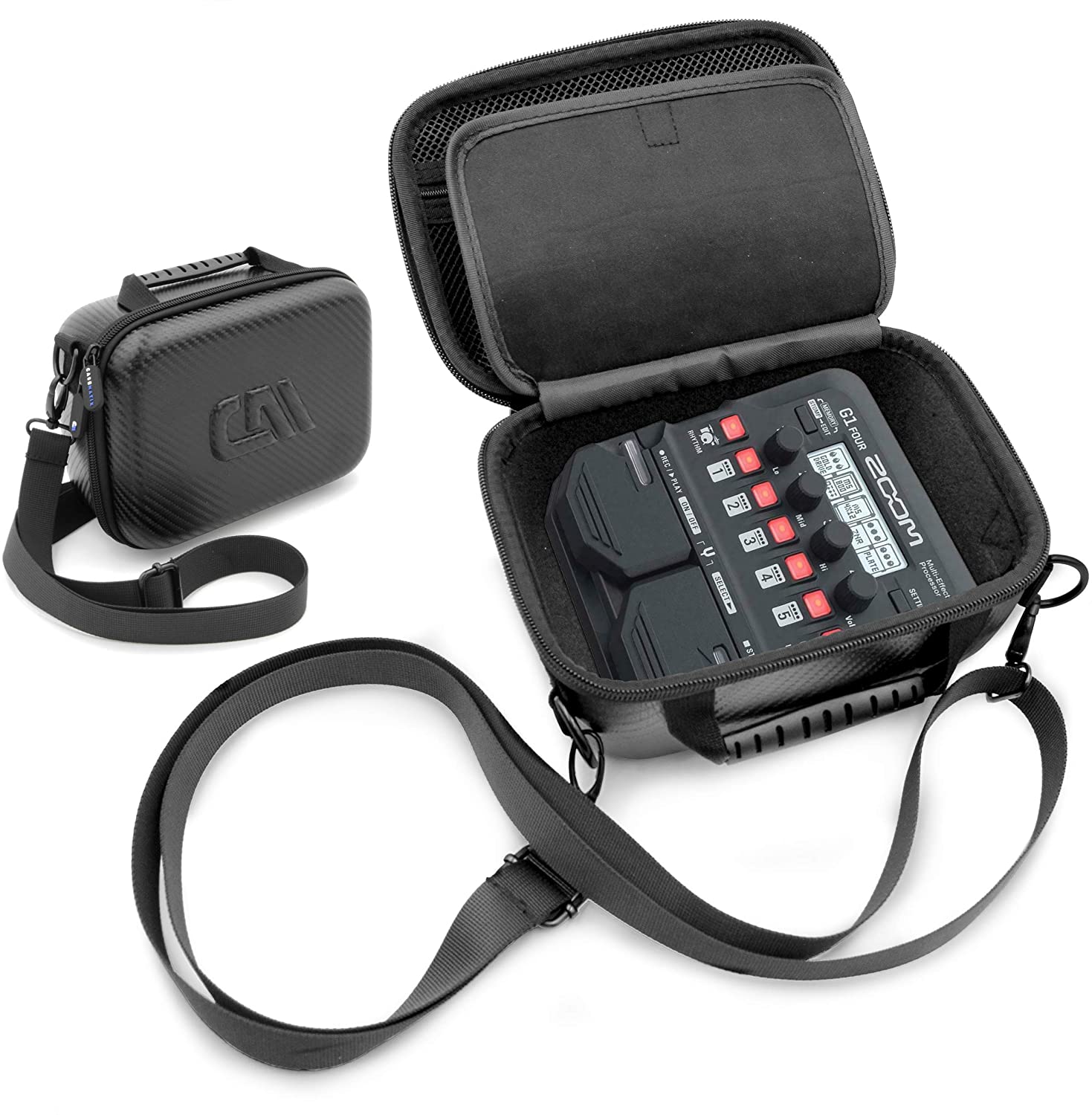 CASEMATIX Travel Case Compatible with Zoom G1 FOUR Guitar Pedal 