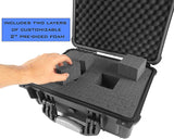 CASEMATIX 16" Customizable 4 Pistol Multiple Pistol Case - Waterproof & Shockproof Hard Gun Cases for Pistols and Magazines with Two Layers of 2" Foam
