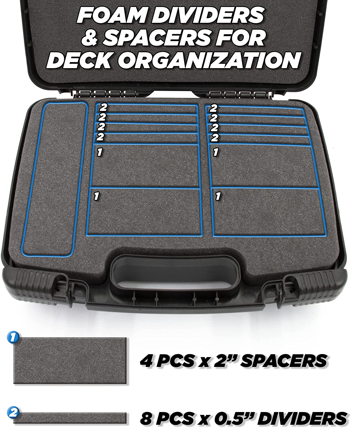 Trading Card Case and Card Game Organizer for 960 Cards - Hard Shell Card Case Holder for Trading Cards with 8 Dividers, Accessory Storage