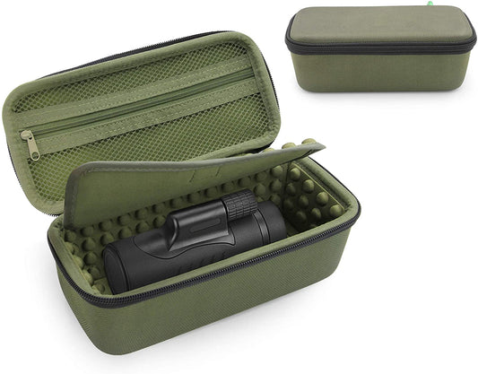 Travel Size Scope Hard Case for Slopehill Monocular Telescope Mt-001, Simitten Professional 12x42, Exposure Optics and More- Green Case Only