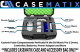 CASEMATIX Rugged Hard Case Compatible with DJI Mavic Pro 2 Drone or DJI Mavic 2 Zoom and Accessories in Green Foam, Includes Case Only