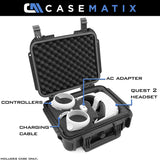 CASEMATIX Waterproof Hard Case Compatible with Oculus Quest 2 and Oculus Quest VR Gaming Headset & Accessories with Customizable Foam Interior