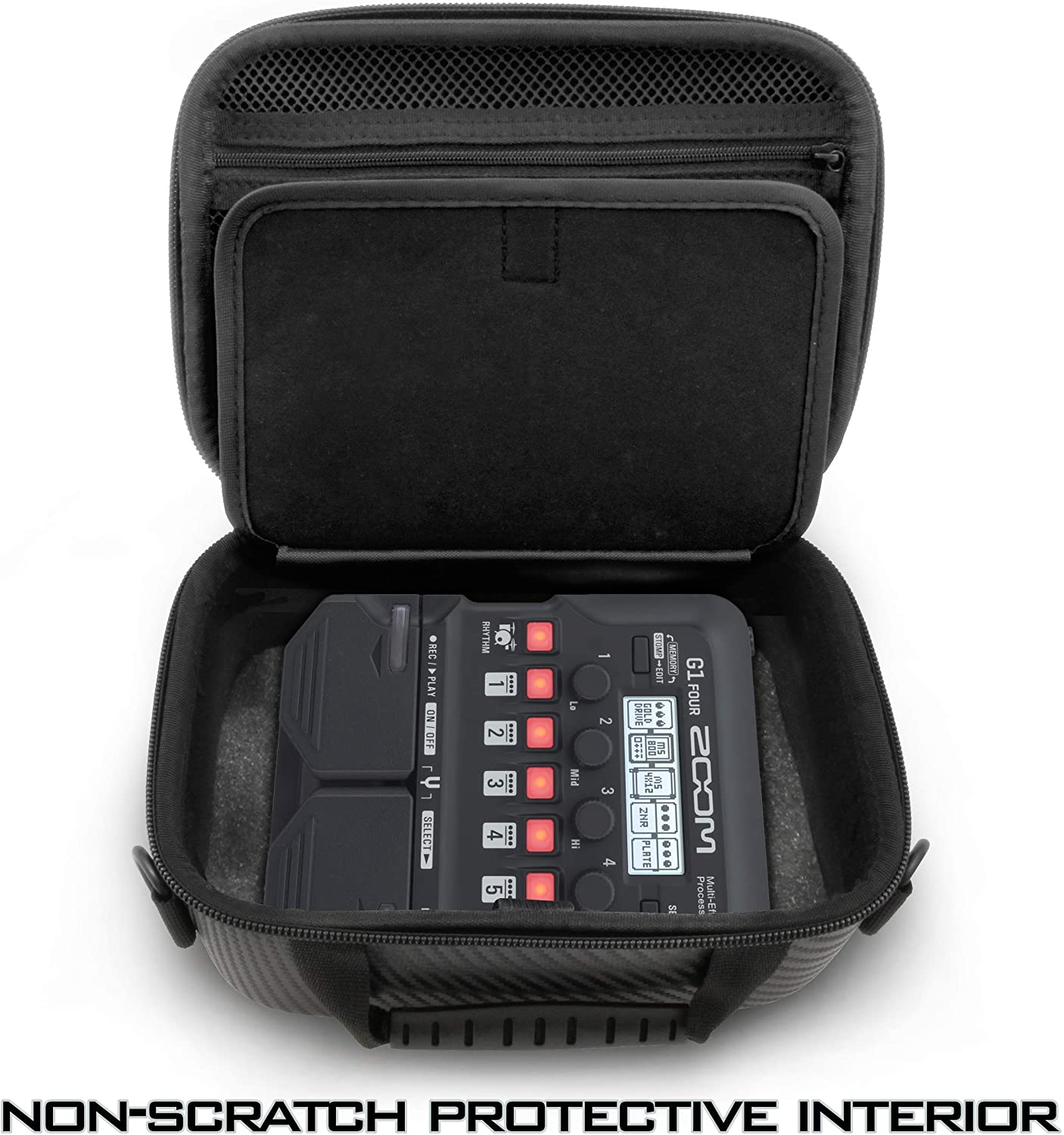 CASEMATIX Travel Case Compatible with Zoom G1 FOUR Guitar