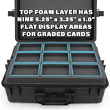 CASEMATIX XL Graded Card Case Compatible with 160+ BGS PSA FGS Graded Sports Trading Cards, Waterproof Graded Slab Card Storage Box