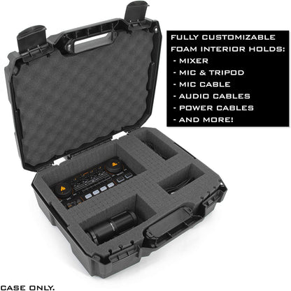 Hard Shell Travel Case Compatible with Maonocaster Lite Audio Mixer Podcast Equipment Bundle - Customizable Foam Interior