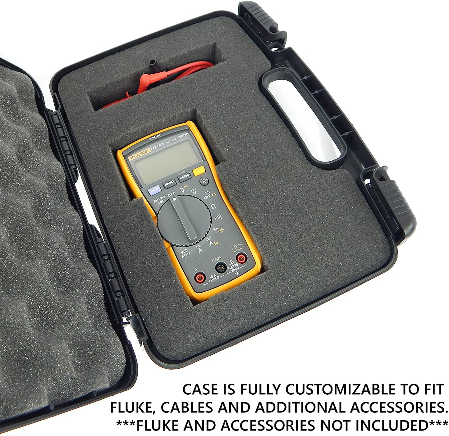 Diagnostic Electrical Tool Case Compatible with Fluke 117/87V Digital Multimeter and More - Customizable Foam Interior with Hard Shell Protection