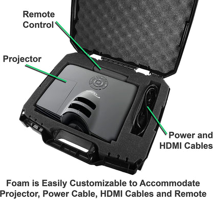 Projector Case Compatible with Optoma HD146X, HD28HDR, HD142X HD243X, HD141X, HD143X, HD28DSE, HD27, HD26 and More with Customizable Foam