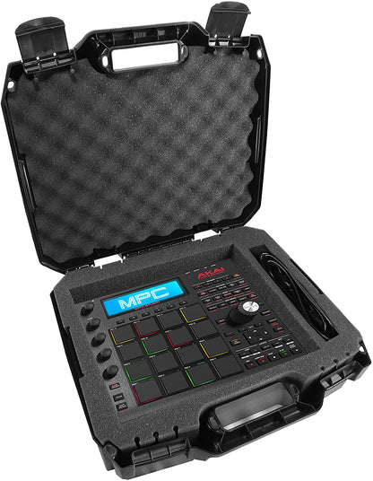 DJ Drumpad Storage Case Compatible with Akai FIRE/MPK Mini/MPC ONE Controllers - Hard Shell Protection with Customizable Diced Foam - Made in USA