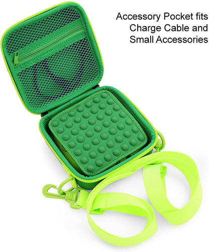 Toy Box Travel Case Compatible with Leapfrog Rockit Twist Handheld Learning Game System with Shoulder Strap, Accessory Storage and Keychain