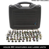 CASEMATIX Miniature Storage Hard Shell Figure Case - 80 Slot Figurine Carrying Case with Customizable Foam Compatible with Warhammer 40k, DND & More!