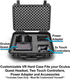 Casematix 18 inch Waterproof Vr Headset Case for Oculus Quest 2019 and Virtual Reality Controllers in Customizable Foam - Case Only