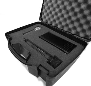 CASEMATIX Wireless Microphone System Hard Case with Customizable Foam Fits Pyle Pro PDWM3400, PDWM3375 Premier Series UHF, Handheld Mics and More