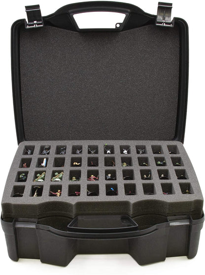 Miniature Storage Hard Shell Figure Case - 80 Slot Figurine Carrying Case with Customizable Foam Compatible with Warhammer 40k, DND & More!