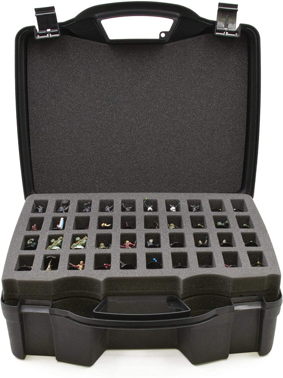 CASEMATIX Miniature Storage Hard Shell Figure Case - 105 Slot Figurine  Carrying Case Compatible with Warhammer 40k, Dungeons & Dragons & More!