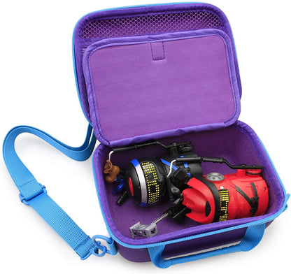 Toy Box Travel Case Compatible with Ninja Bots Interactive Battling Robots and Accessories, Includes Purple Case Only with Shoulder Strap