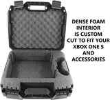 CASEMATIX Travel Case Compatible with Xbox One S - Hard Shell Carrying Case with Protective Foam Compartments for Console, Controller, Power Adapter