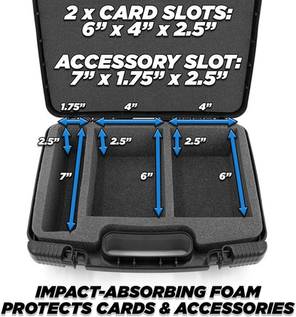 Trading Card Case and Card Game Organizer for 960 Cards - Hard Shell Card Case Holder for Trading Cards with 8 Dividers, Accessory Storage