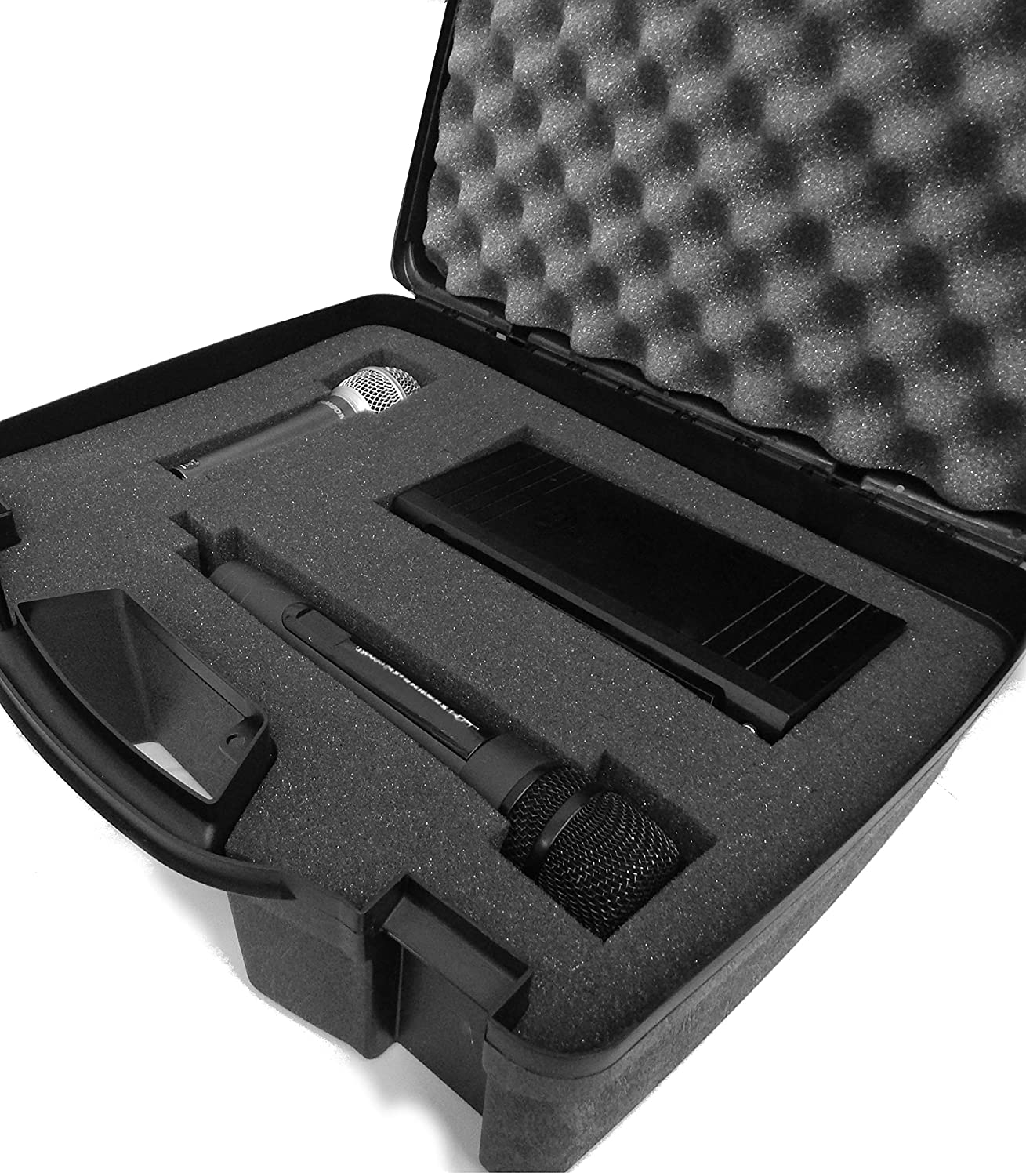 Wireless Microphone Case Compatible with Shure, AKG, Sennheiser, GTD, Innopow, Fifine and More Mic Receivers and Transmitters in Customizable Foam