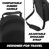 CASEMATIX Hat Travel Case for up to 6 Baseball Caps With Hard Shell Exterior, Adjustable Shoulder Strap and Carry Handle - Protective Hat Case