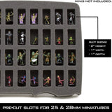 CASEMATIX Miniature Storage Hard Shell Figure Case - 80 Slot Figurine Carrying Case with Customizable Foam Compatible with Warhammer 40k, DND & More!