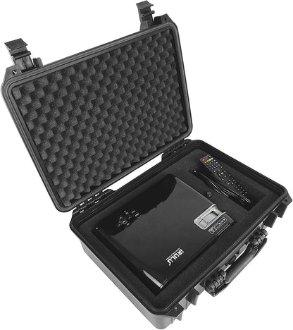 Waterproof Hard Shell Projector Case Compatible with Optoma/ViewSonic/NEC Home Theater Projectors up to 15" - Customizable Diced Foam Interior