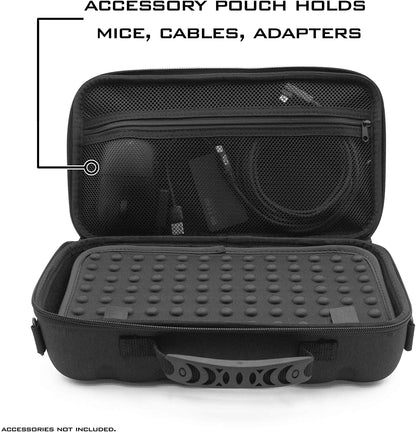 60% Keyboard Case Compatible with Razer Huntsman Mini/HK Gaming GK61 - Hard Shell EVA with Padded Divider, Shoulder Strap & Accessory Pocket