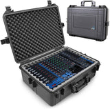 CASEMATIX Waterproof Audio Mixer Case Compatible with Yamaha MG12XU 12 Channel Mixing Console - Hard Case with Foam Fits Mixers up to 17" x 12.1" x 5"