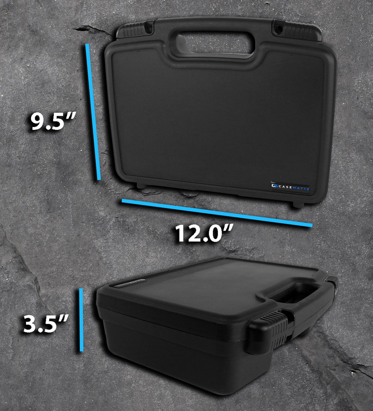 12" Hard Travel Case with Padlock Rings and Customizable Foam - Fits Accessories up to 11" x 7.25" x 2.75"