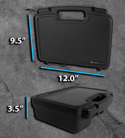 12" Hard Travel Case with Padlock Rings and Customizable Foam - Fits Accessories up to 11" x 7.25" x 2.75"