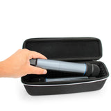 CASEMATIX Wireless Microphone Case Compatible with 11" Wireless Mic System Handheld Microphones Fits Up To Two Mics - Black Case Only