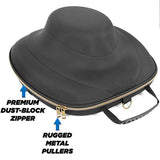 CASEMATIX Hat Case for Fedora, Panama, Bowler Hats and More - Hat Travel Case with Shoulder Strap and Protective Insert for Hats With Brims Up To 3"