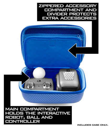 CASEMATIX Blue Toy Case for Boxer Interactive Ai Robot , Includes Toy Box and Felt Bag to Hold Game Activating Feature Cards, Case Only