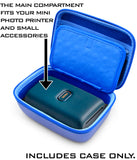 CASEMATIX Blue Travel Carrying Case for Fujifilm Instax Mini Link Smartphone Photo Printer and Instant Film, Includes EVA Carry Case Only with Foam